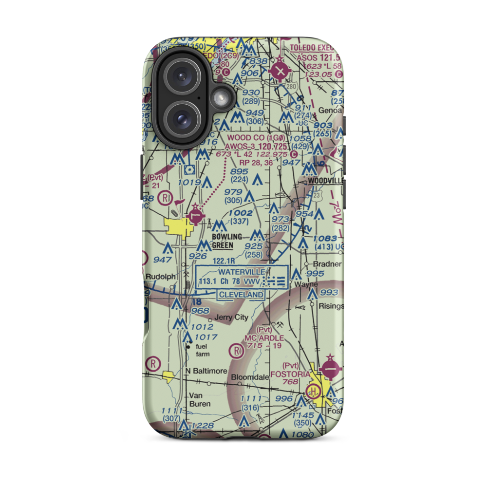 Shelton Airport (6OH6) VFR Sectional  Tough iPhone Case iPhone 16 Plus model shown