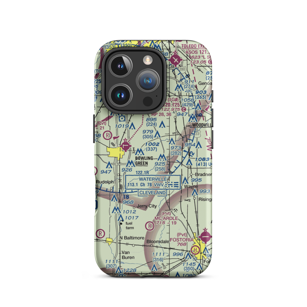 Shelton Airport (6OH6) VFR Sectional  Tough iPhone Case iPhone 16 Pro model shown