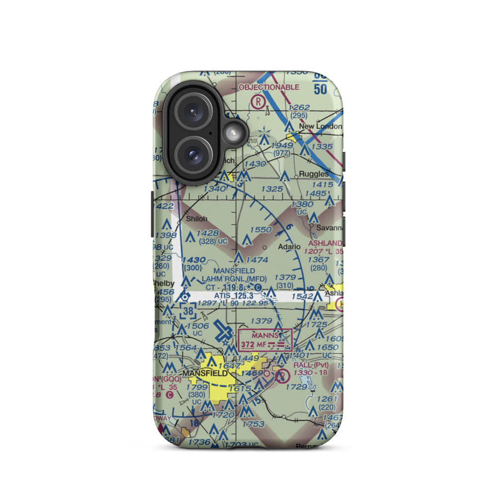 Shenandoah Airpark (70OH) VFR Sectional  Tough iPhone Case iPhone 16 model shown