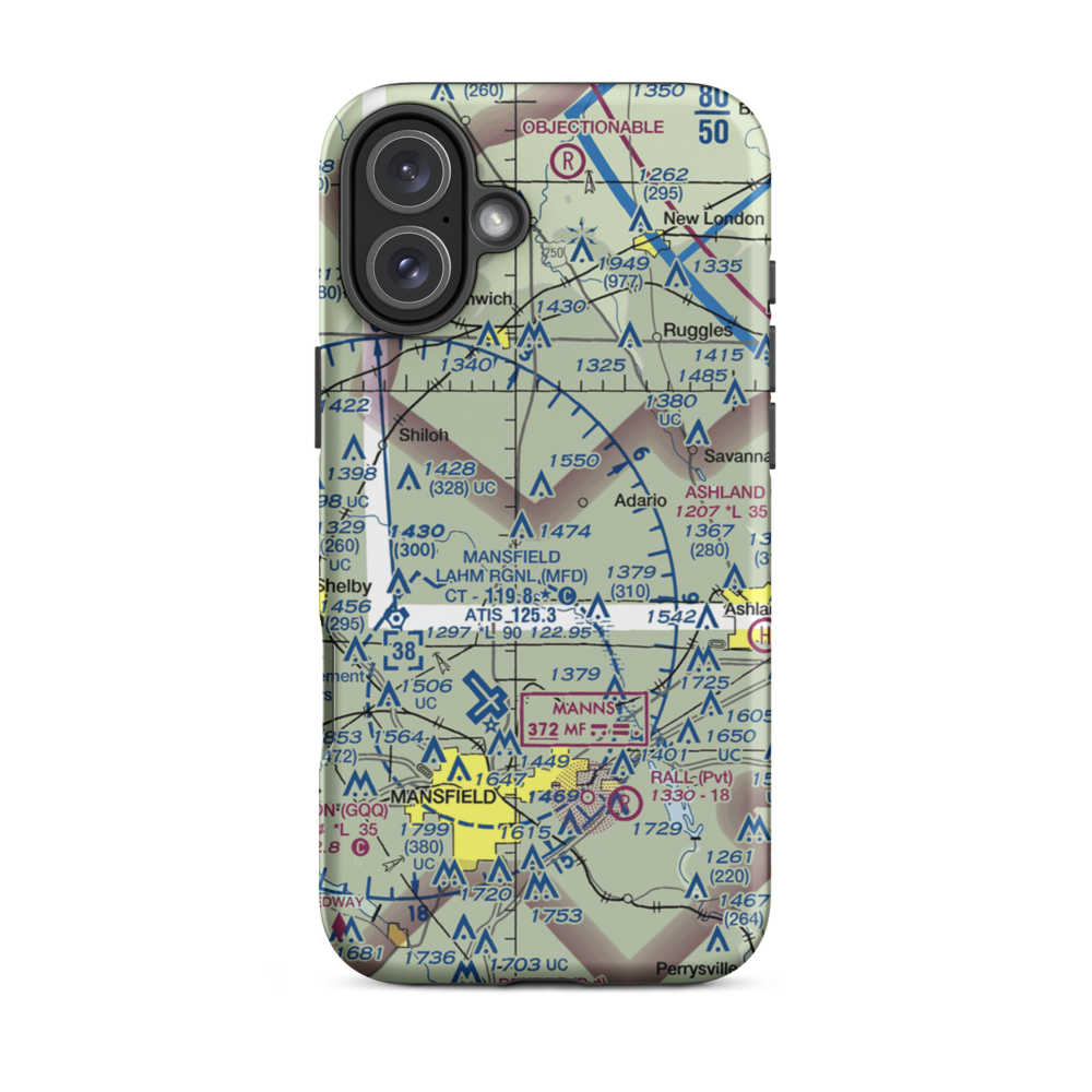 Shenandoah Airpark (70OH) VFR Sectional  Tough iPhone Case iPhone 16 Plus model shown