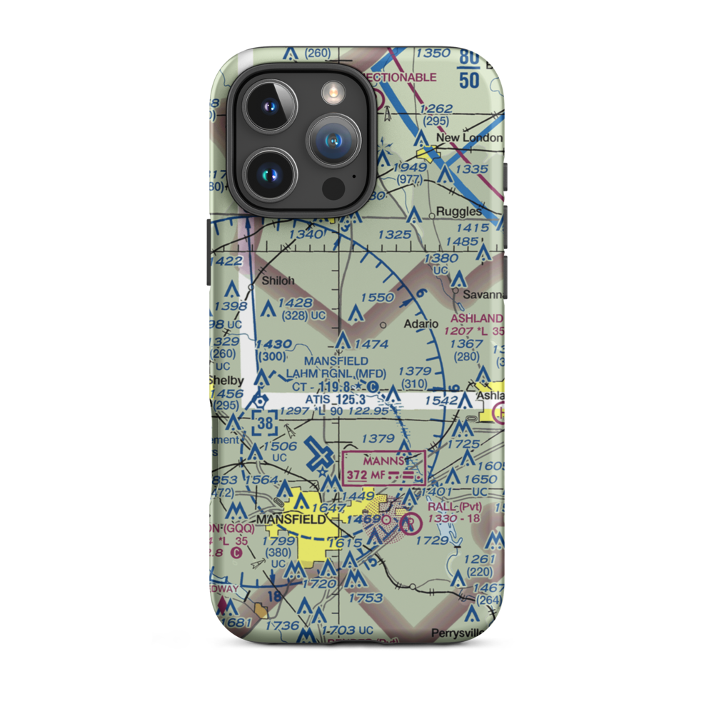 Shenandoah Airpark (70OH) VFR Sectional  Tough iPhone Case iPhone 16 Pro Max model shown