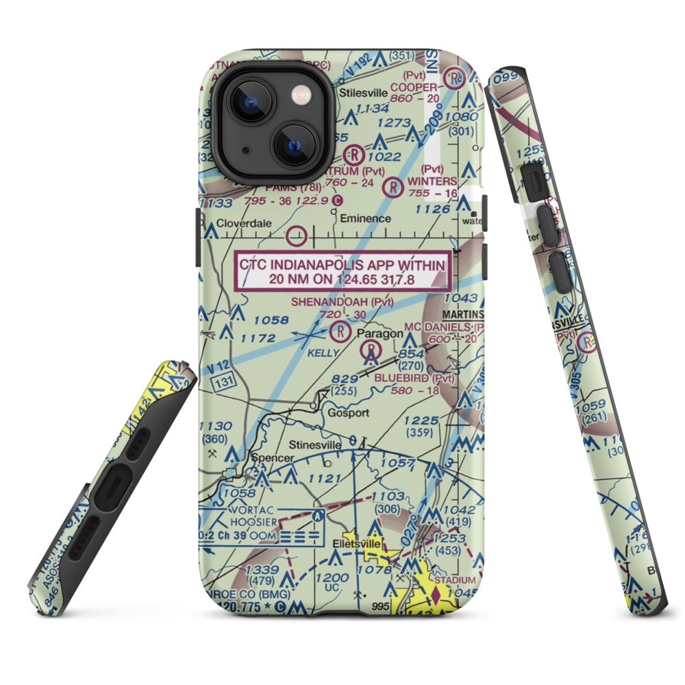 Shenandoah Flying Field (3II1) VFR Sectional  Tough iPhone Case iPhone 14 Plus model shown