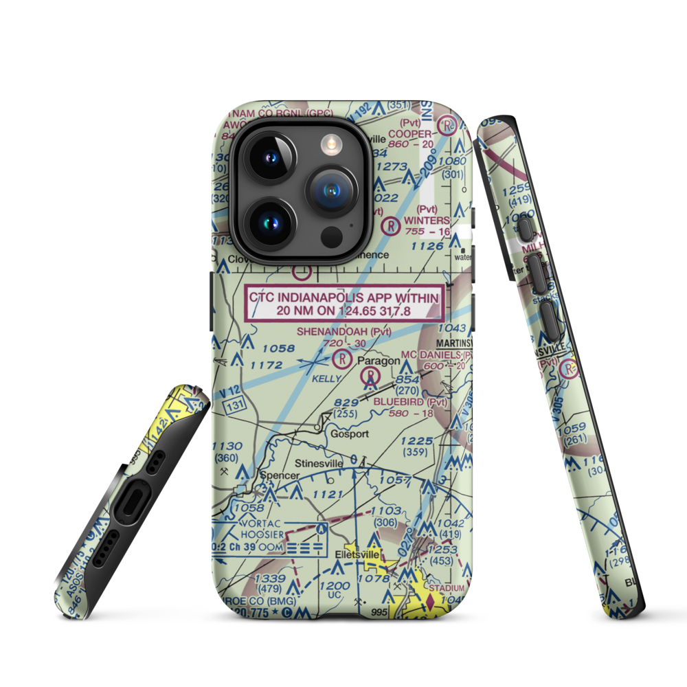Shenandoah Flying Field (3II1) VFR Sectional  Tough iPhone Case iPhone 15 Pro model shown