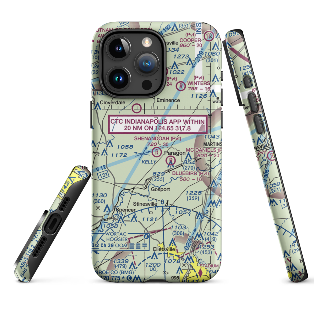 Shenandoah Flying Field (3II1) VFR Sectional  Tough iPhone Case iPhone 15 Pro Max model shown