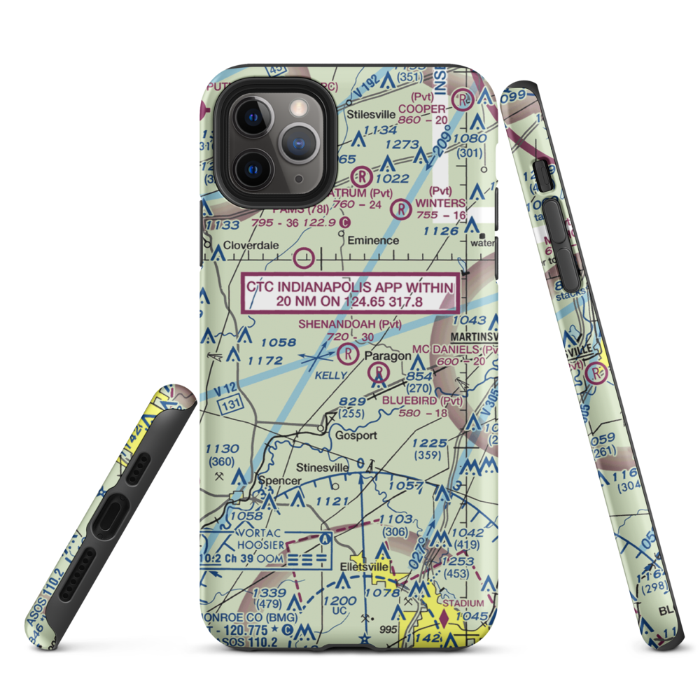 Shenandoah Flying Field (3II1) VFR Sectional  Tough iPhone Case iPhone 11 Pro Max model shown