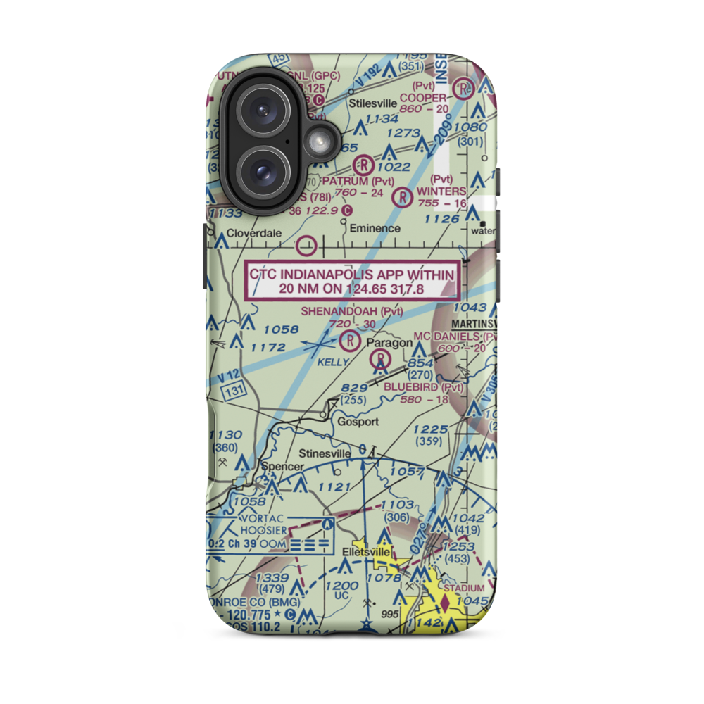 Shenandoah Flying Field (3II1) VFR Sectional  Tough iPhone Case iPhone 16 Plus model shown