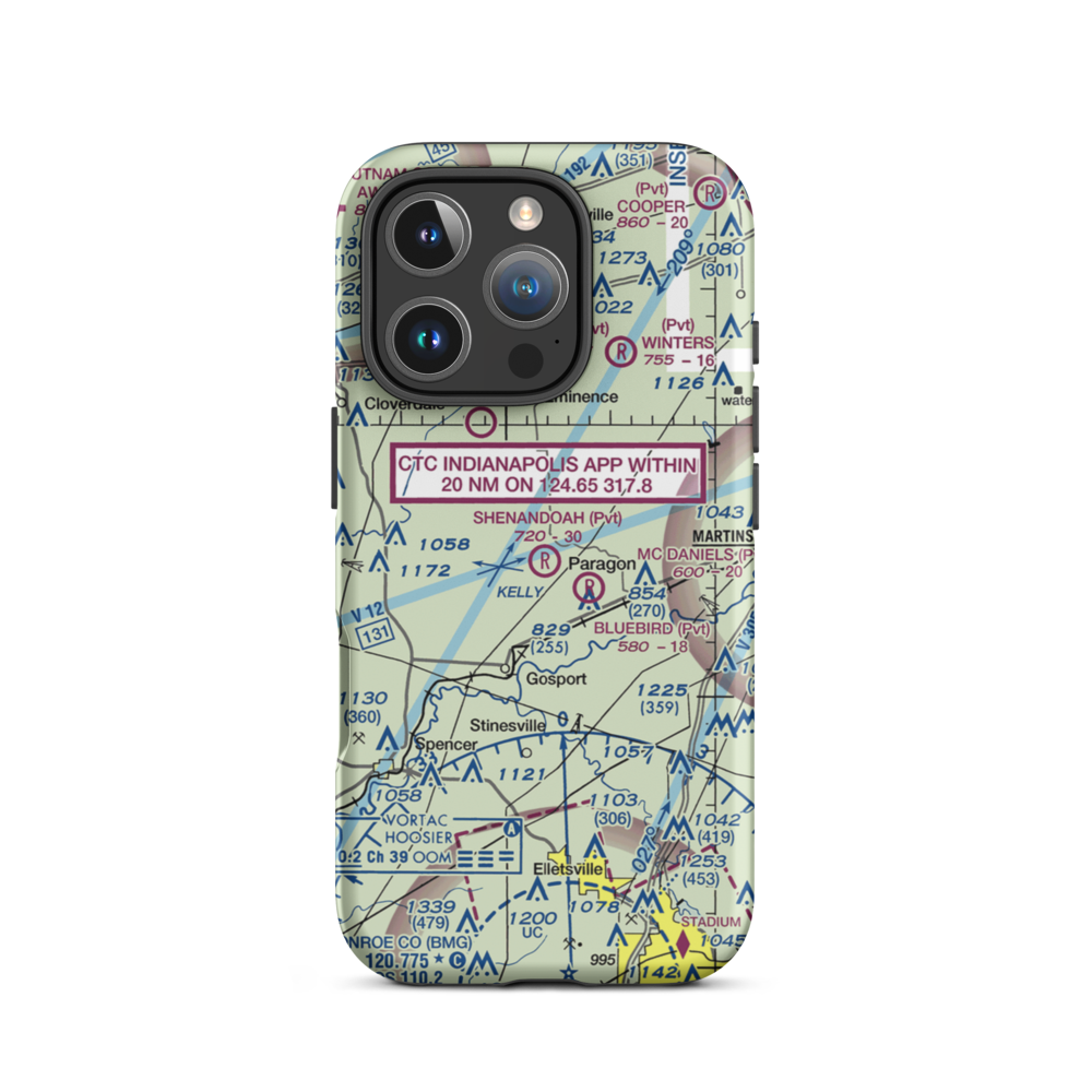 Shenandoah Flying Field (3II1) VFR Sectional  Tough iPhone Case iPhone 16 Pro model shown