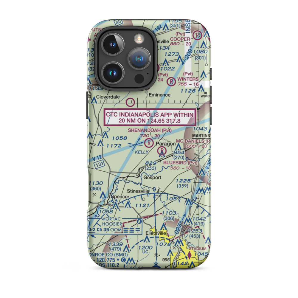 Shenandoah Flying Field (3II1) VFR Sectional  Tough iPhone Case iPhone 16 Pro Max model shown