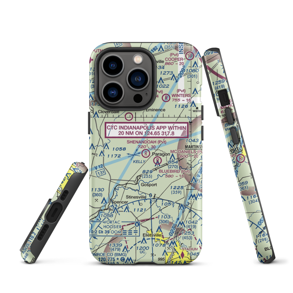 Shenandoah Flying Field (3II1) VFR Sectional  Tough iPhone Case iPhone 13 Pro model shown
