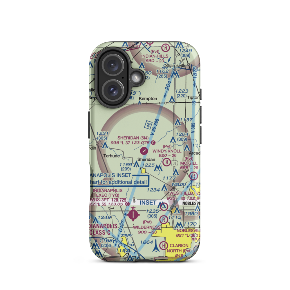 Sheridan Airport (5I4) VFR Sectional  Tough iPhone Case iPhone 16 model shown