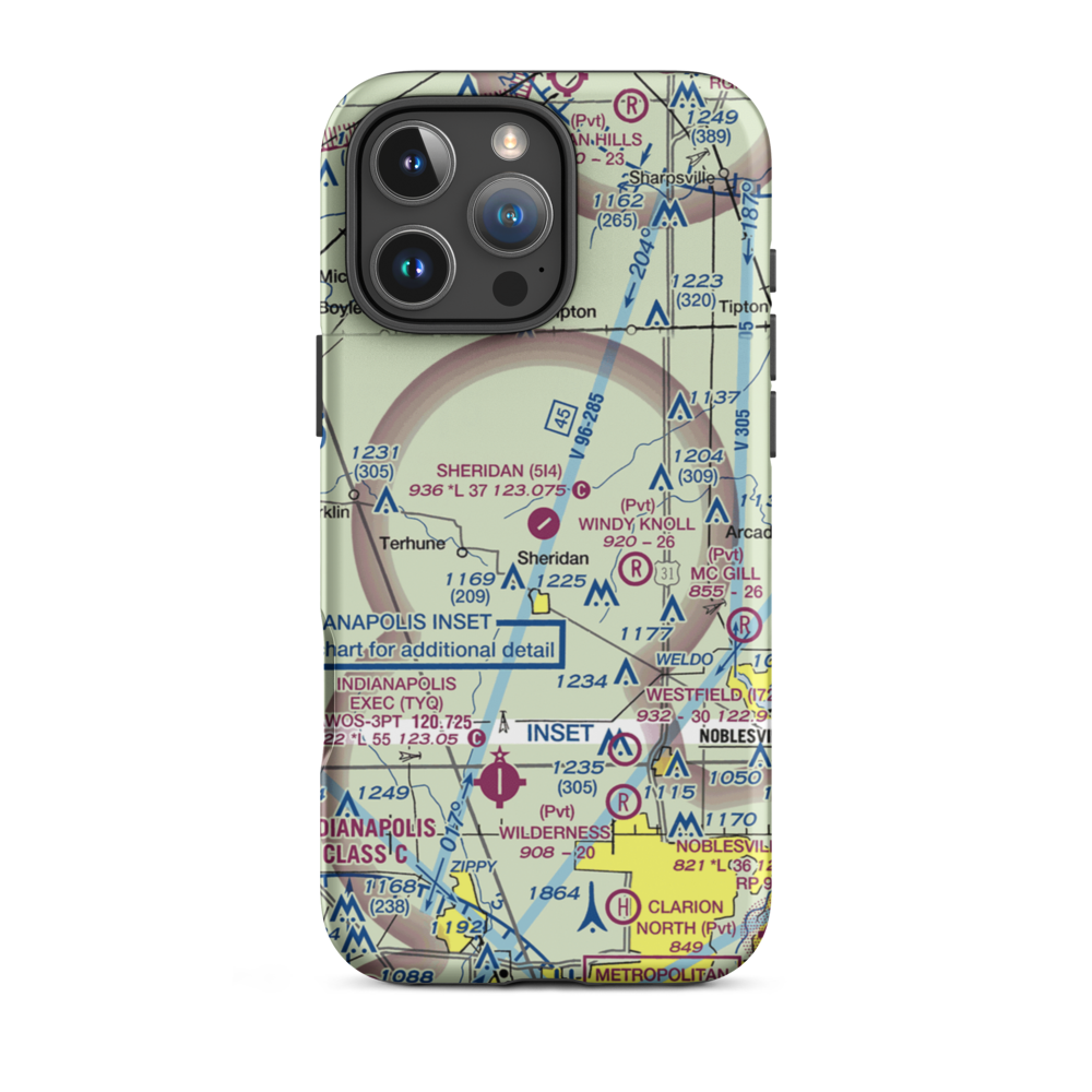 Sheridan Airport (5I4) VFR Sectional  Tough iPhone Case iPhone 16 Pro Max model shown