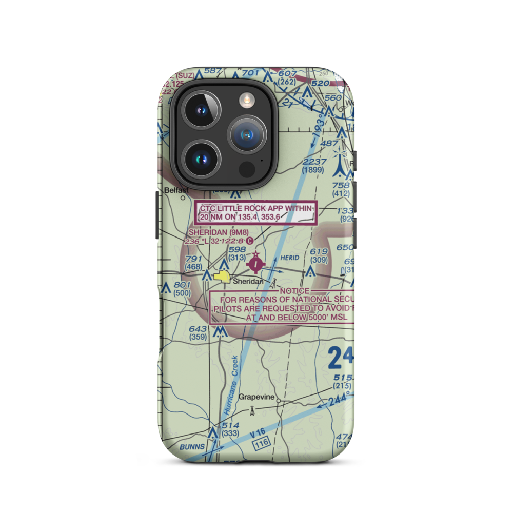 Sheridan Municipal Airport (9M8) VFR Sectional  Tough iPhone Case iPhone 16 Pro model shown