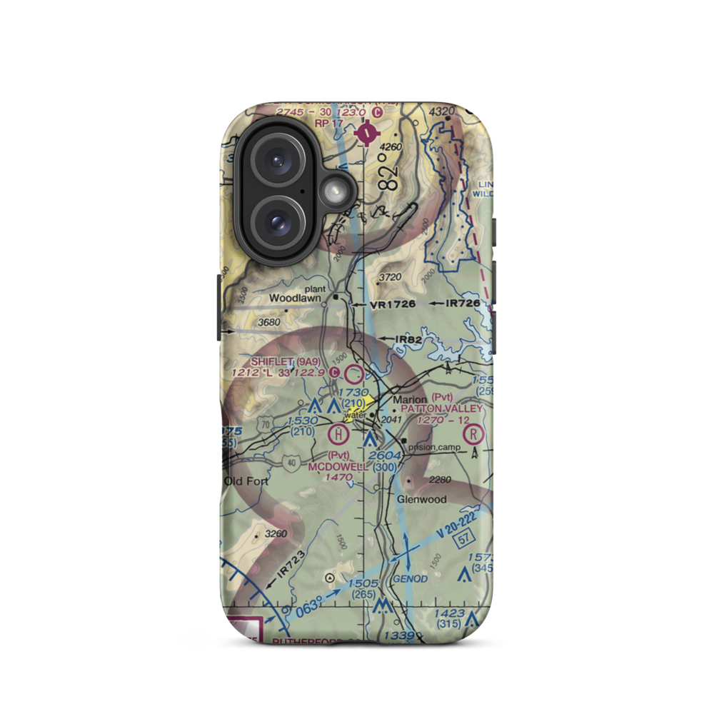 Shiflet Field (9A9) VFR Sectional  Tough iPhone Case iPhone 16 model shown