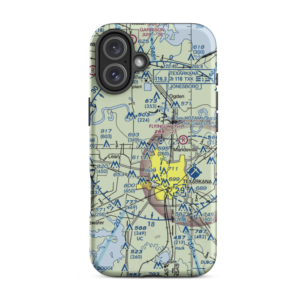 Shilling's Airport (21TX) VFR Sectional  Tough iPhone Case iPhone 16 Plus model shown