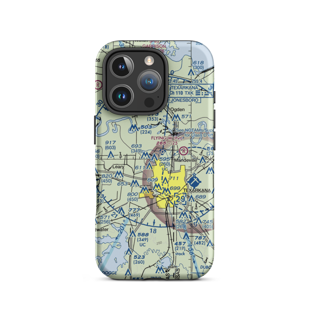 Shilling's Airport (21TX) VFR Sectional  Tough iPhone Case iPhone 16 Pro model shown