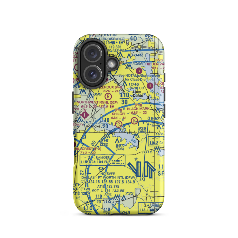 Shiloh Airport (0TX5) VFR Sectional  Tough iPhone Case iPhone 16 model shown