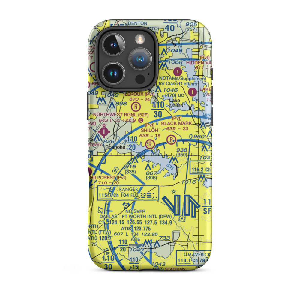 Shiloh Airport (0TX5) VFR Sectional  Tough iPhone Case iPhone 16 Pro Max model shown
