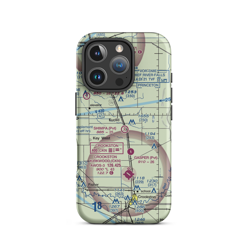 Shimpa Airstrip (8MN1) VFR Sectional  Tough iPhone Case iPhone 16 Pro model shown