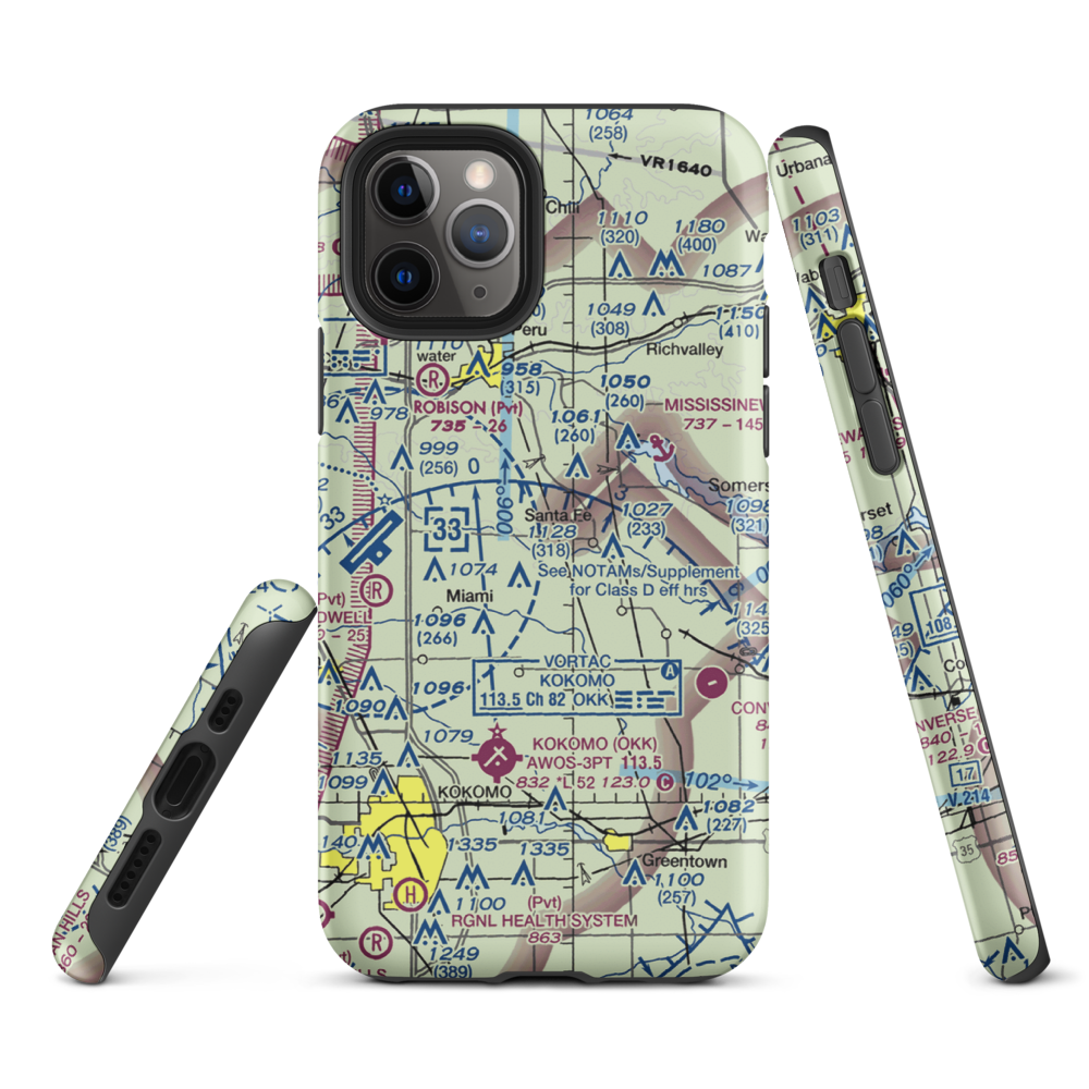 Shinn Bone Lane Airport (IN35) VFR Sectional  Tough iPhone Case iPhone 11 Pro model shown