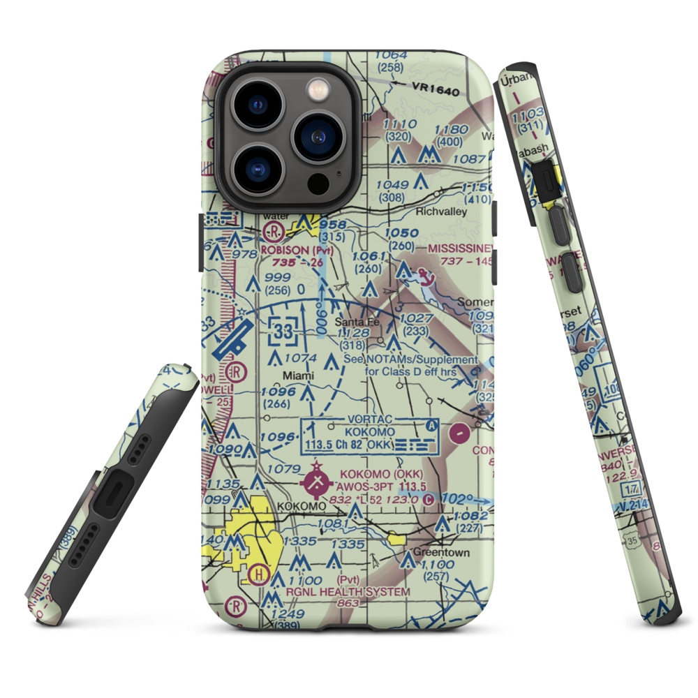 Shinn Bone Lane Airport (IN35) VFR Sectional  Tough iPhone Case iPhone 13 Pro Max model shown
