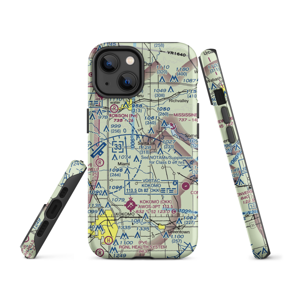Shinn Bone Lane Airport (IN35) VFR Sectional  Tough iPhone Case iPhone 14 model shown