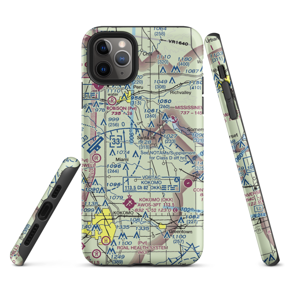 Shinn Bone Lane Airport (IN35) VFR Sectional  Tough iPhone Case iPhone 11 Pro Max model shown