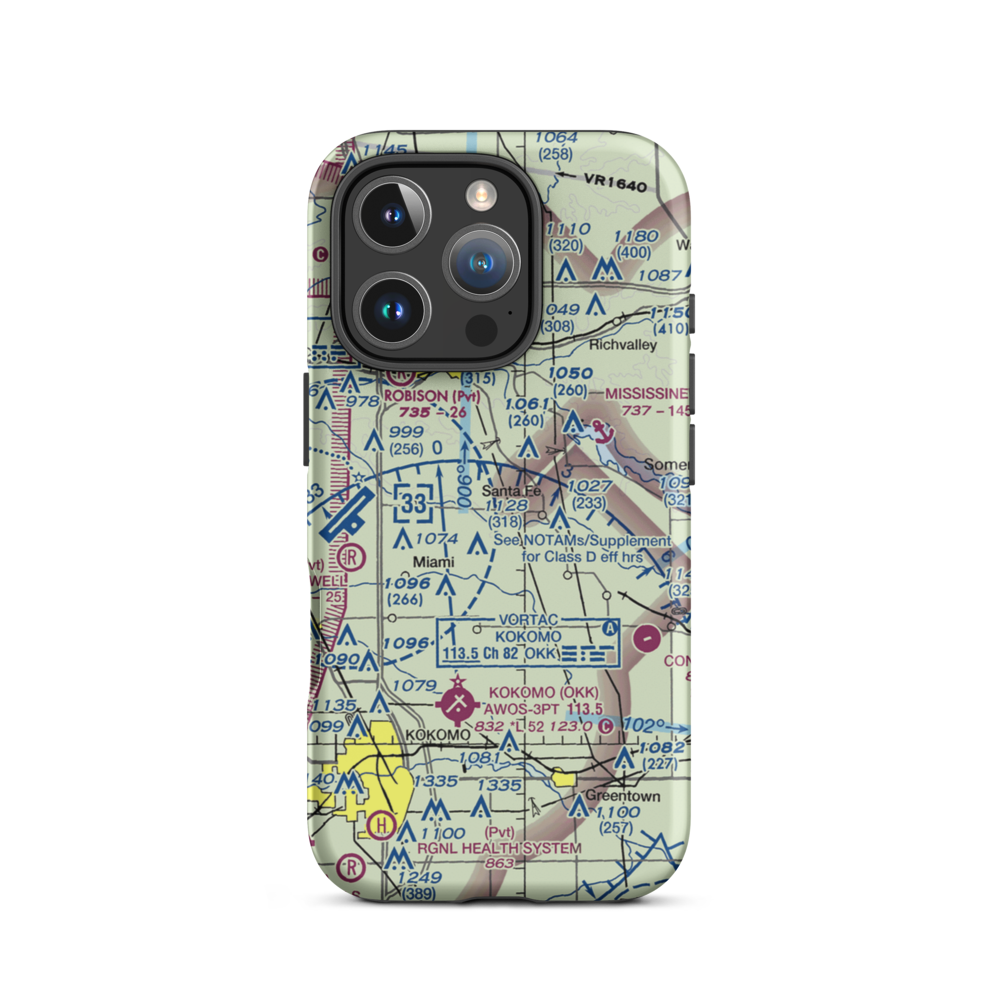 Shinn Bone Lane Airport (IN35) VFR Sectional  Tough iPhone Case iPhone 16 Pro model shown