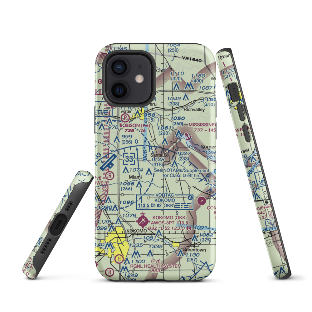 Shinn Bone Lane Airport (IN35) VFR Sectional  Tough iPhone Case iPhone 12 model shown