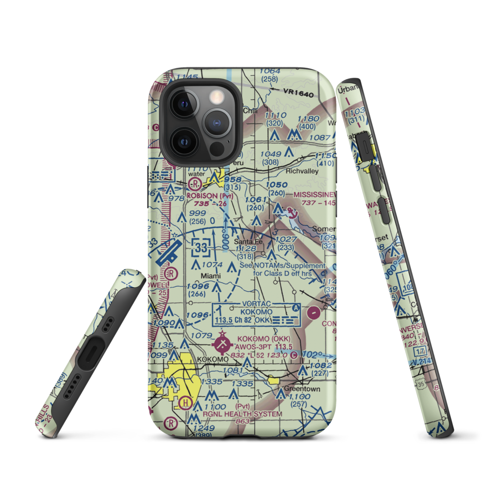 Shinn Bone Lane Airport (IN35) VFR Sectional  Tough iPhone Case iPhone 12 Pro model shown