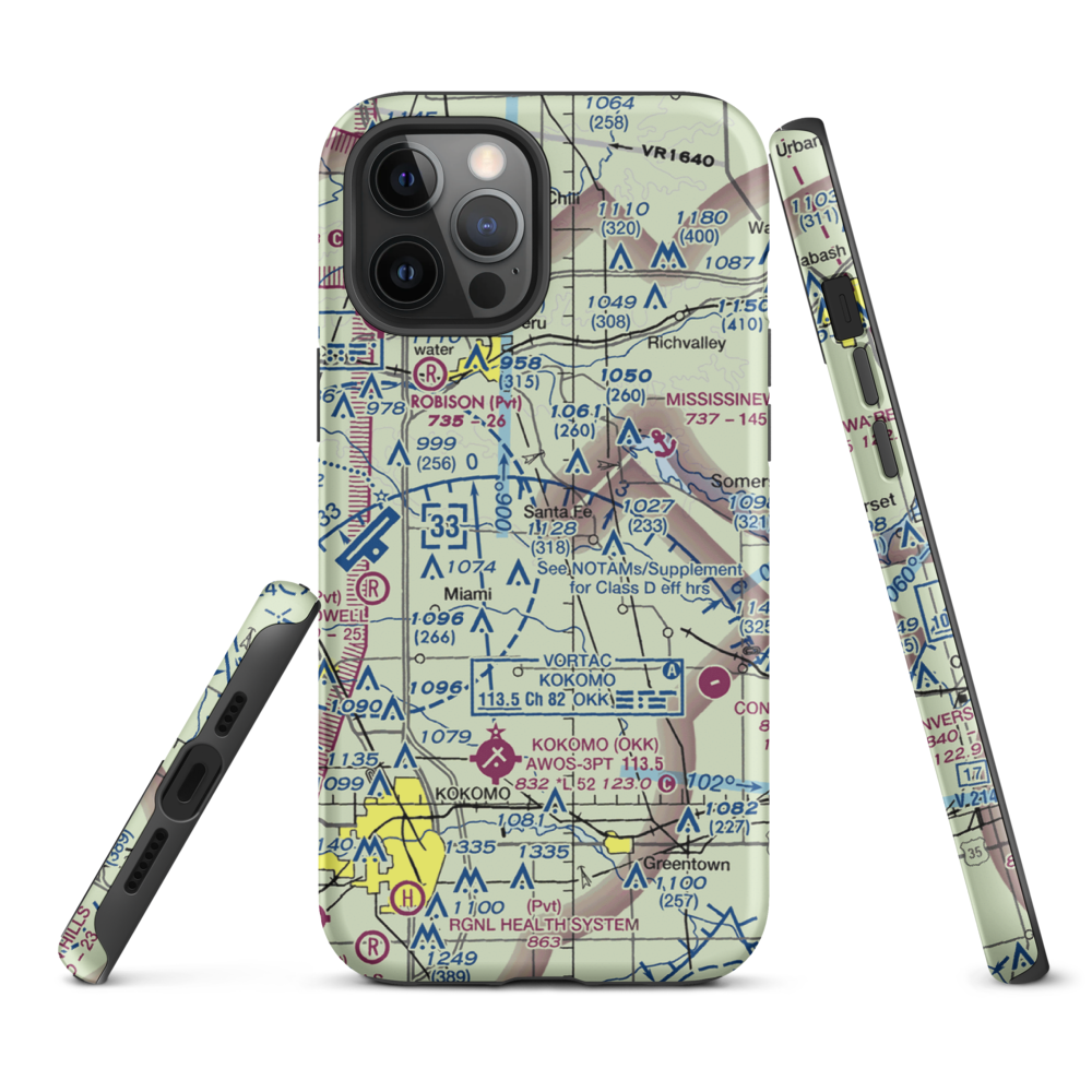 Shinn Bone Lane Airport (IN35) VFR Sectional  Tough iPhone Case iPhone 12 Pro Max model shown