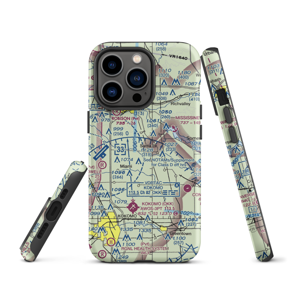 Shinn Bone Lane Airport (IN35) VFR Sectional  Tough iPhone Case iPhone 13 Pro model shown