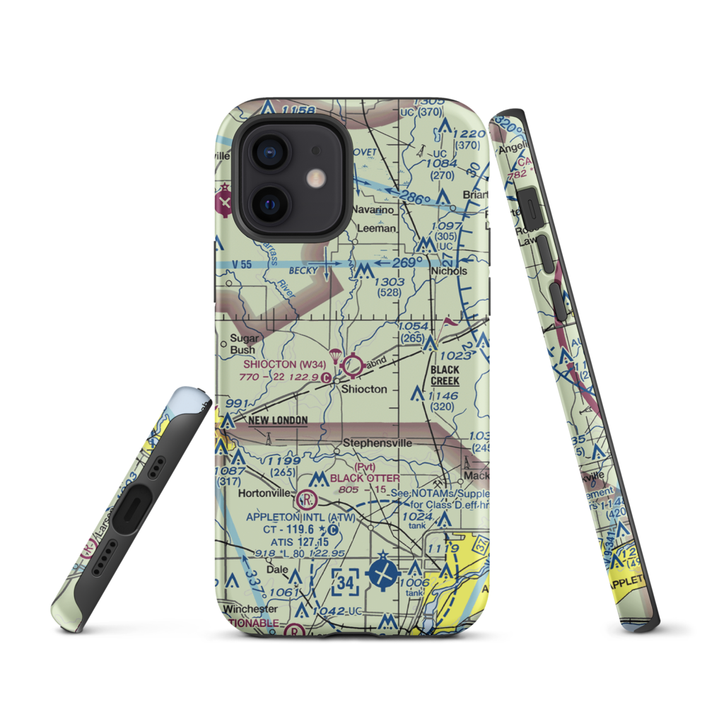 Shiocton Airport (W34) VFR Sectional  Tough iPhone Case iPhone 12 model shown