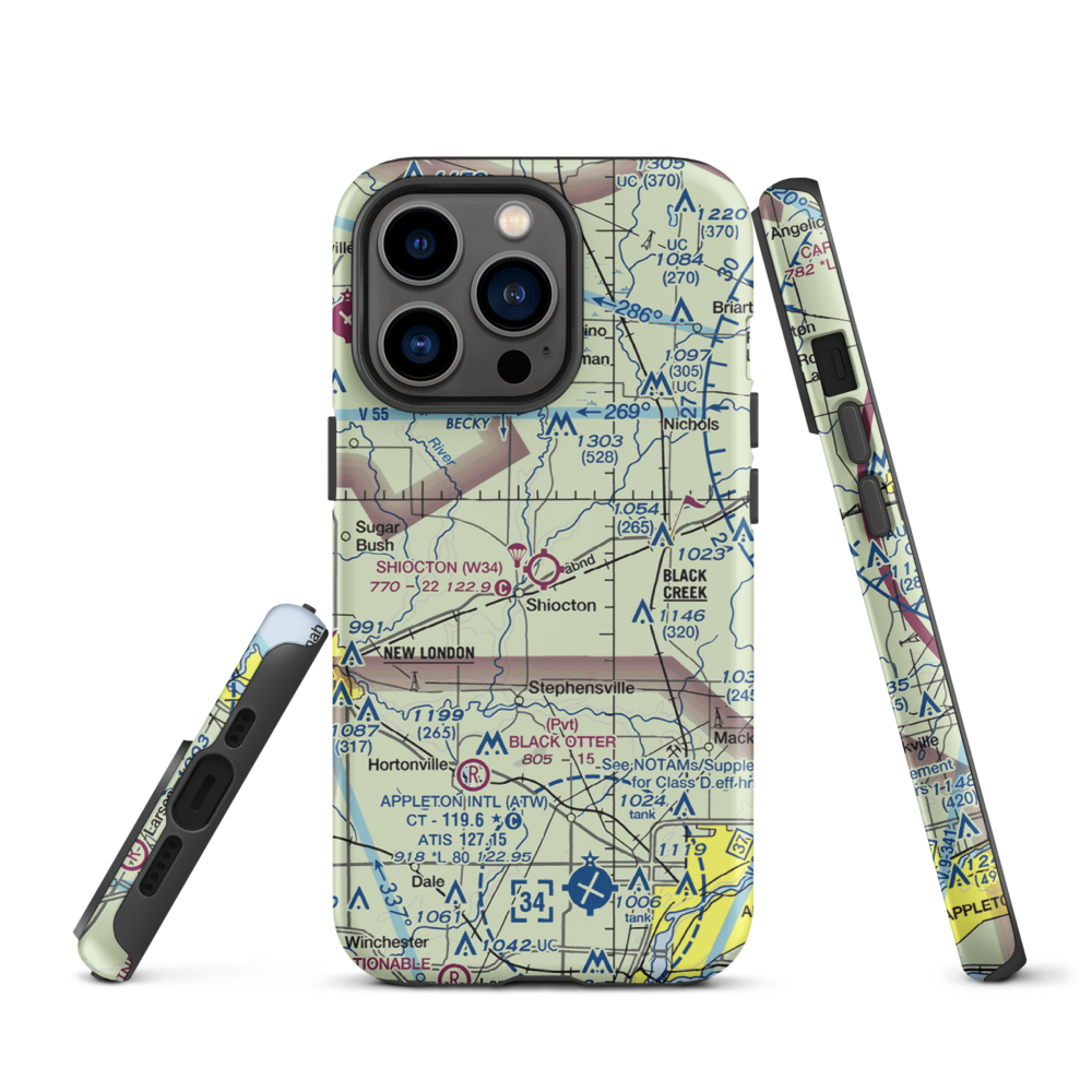 Shiocton Airport (W34) VFR Sectional  Tough iPhone Case iPhone 13 Pro model shown