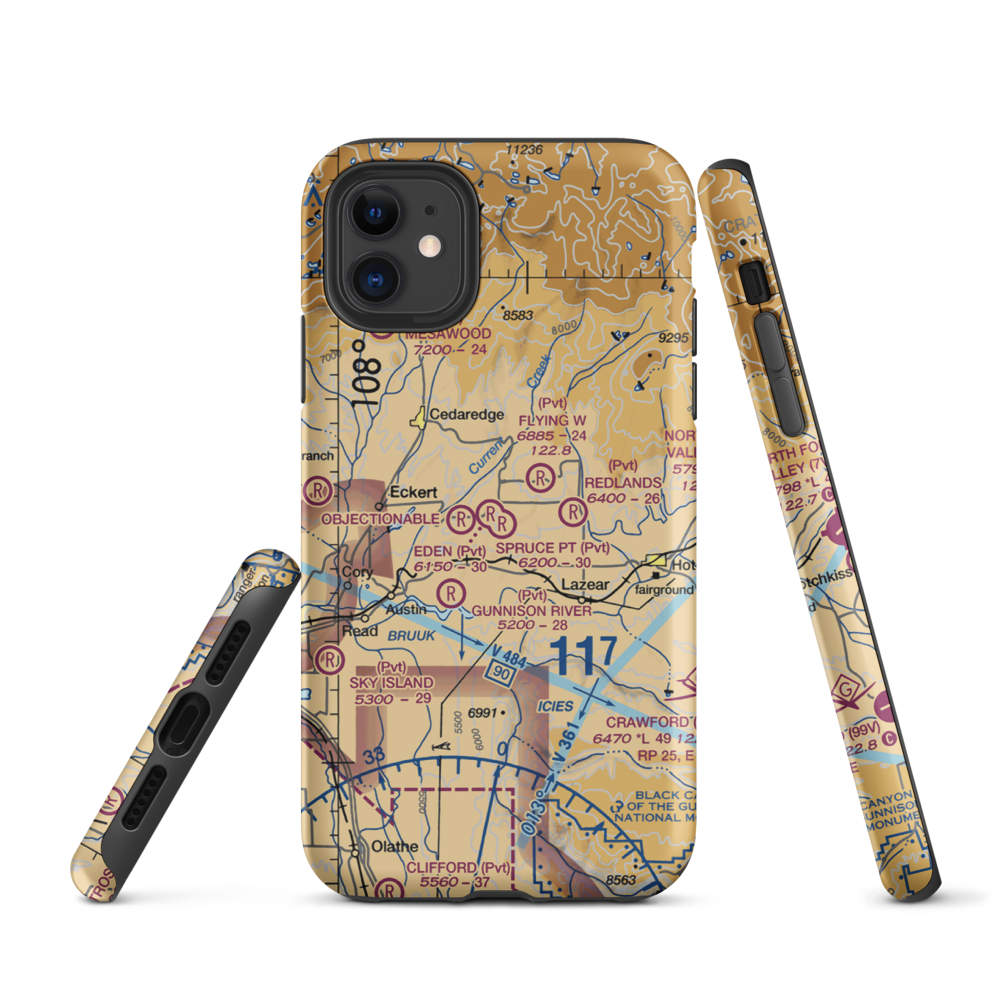 Shipman Ranch Airport (5CO1) VFR Sectional  Tough iPhone Case iPhone 11 model shown