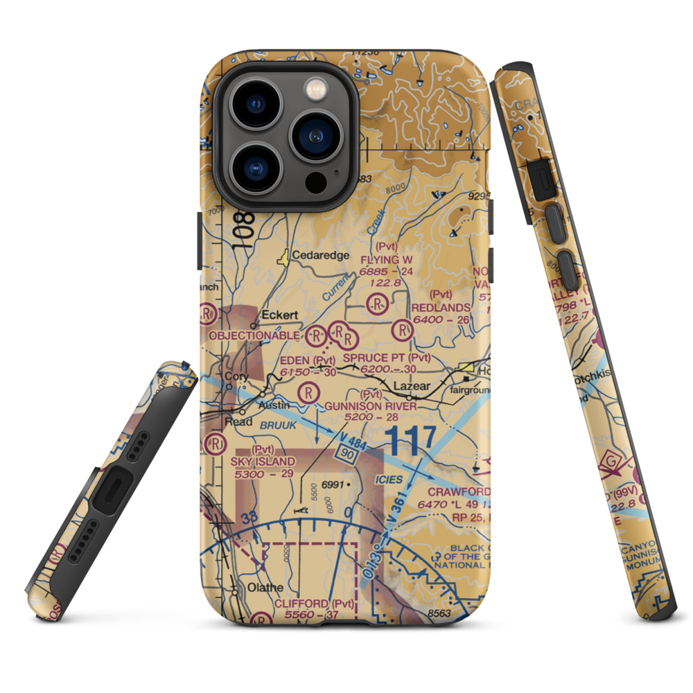 Shipman Ranch Airport (5CO1) VFR Sectional  Tough iPhone Case iPhone 13 Pro Max model shown