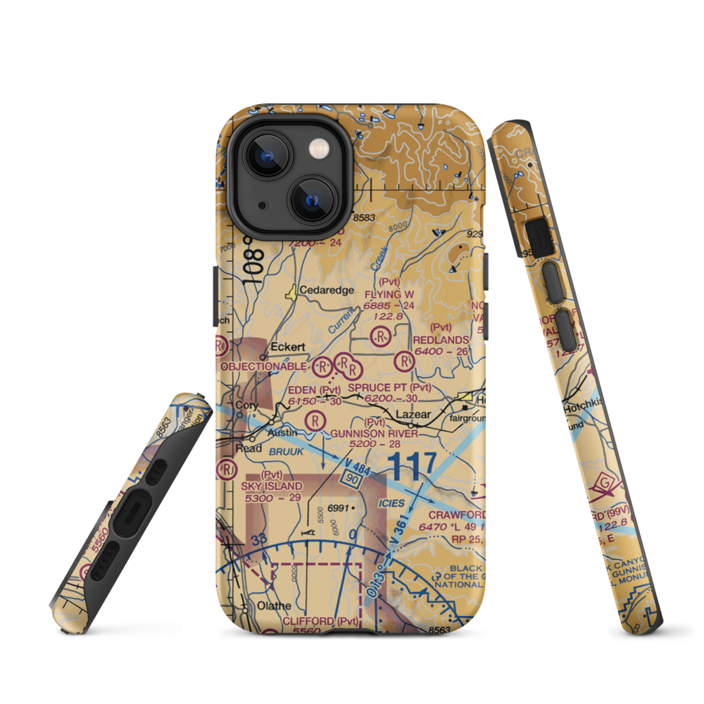 Shipman Ranch Airport (5CO1) VFR Sectional  Tough iPhone Case iPhone 14 model shown