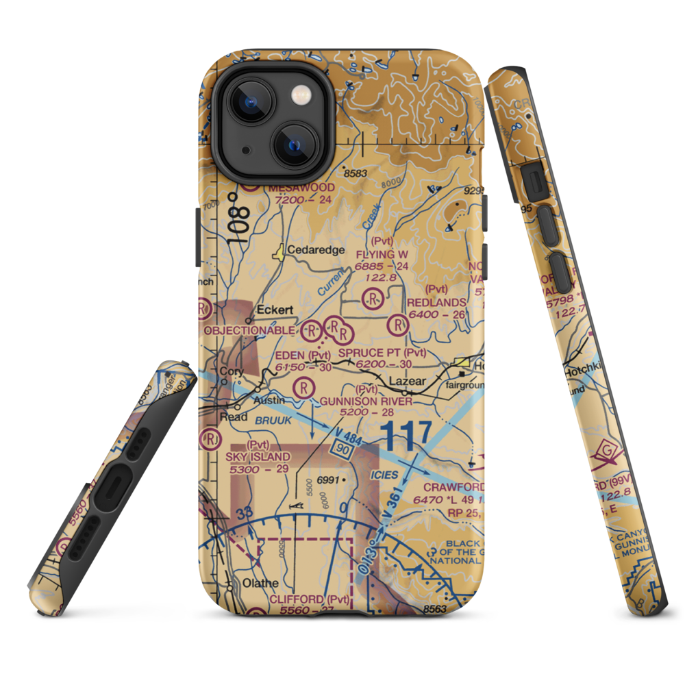 Shipman Ranch Airport (5CO1) VFR Sectional  Tough iPhone Case iPhone 14 Plus model shown