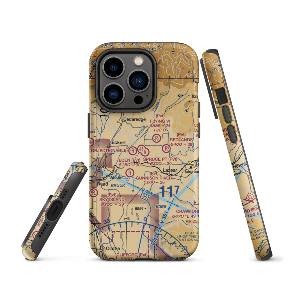 Shipman Ranch Airport (5CO1) VFR Sectional  Tough iPhone Case iPhone 14 Pro model shown