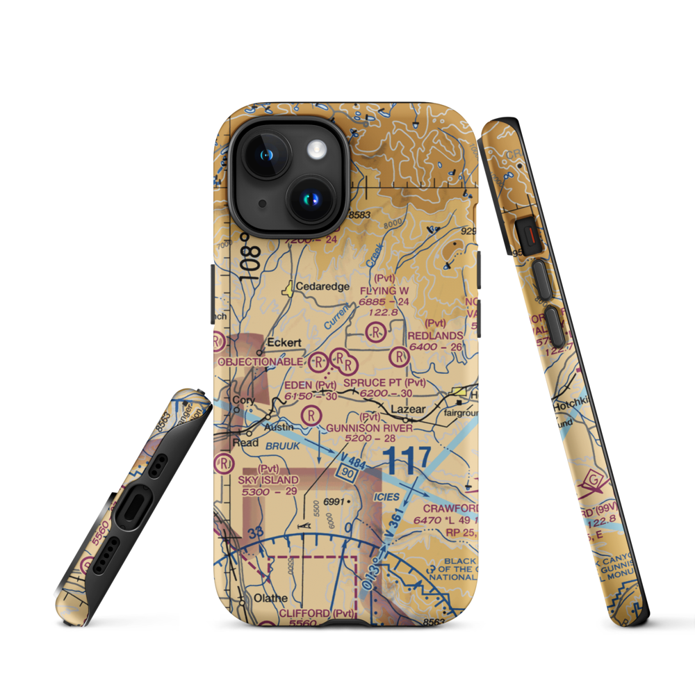 Shipman Ranch Airport (5CO1) VFR Sectional  Tough iPhone Case iPhone 15 model shown