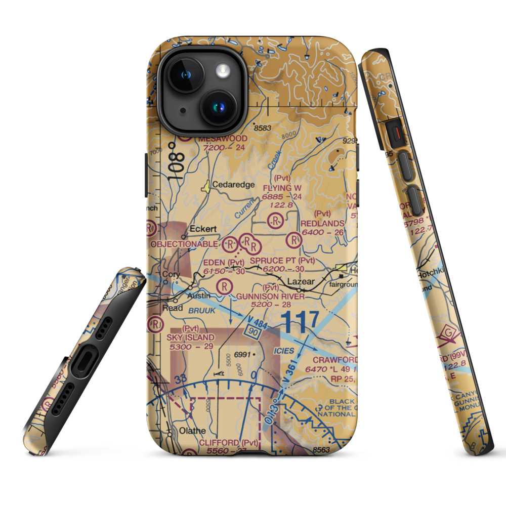 Shipman Ranch Airport (5CO1) VFR Sectional  Tough iPhone Case iPhone 15 Plus model shown