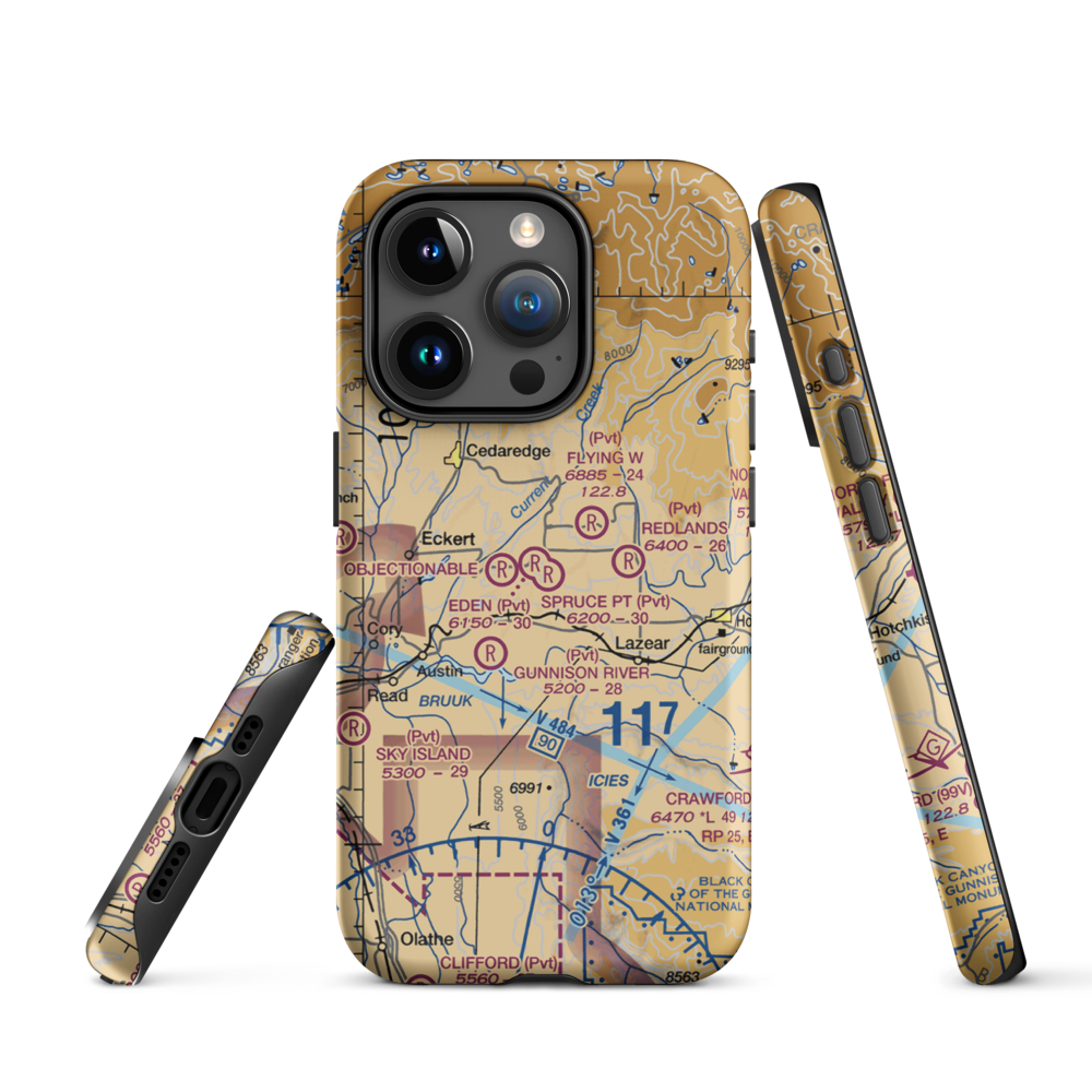 Shipman Ranch Airport (5CO1) VFR Sectional  Tough iPhone Case iPhone 15 Pro model shown
