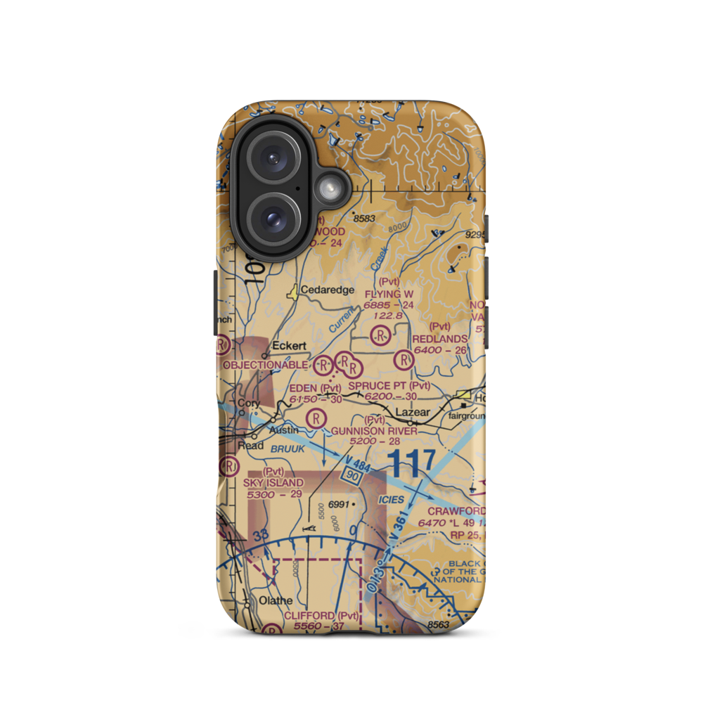 Shipman Ranch Airport (5CO1) VFR Sectional  Tough iPhone Case iPhone 16 model shown