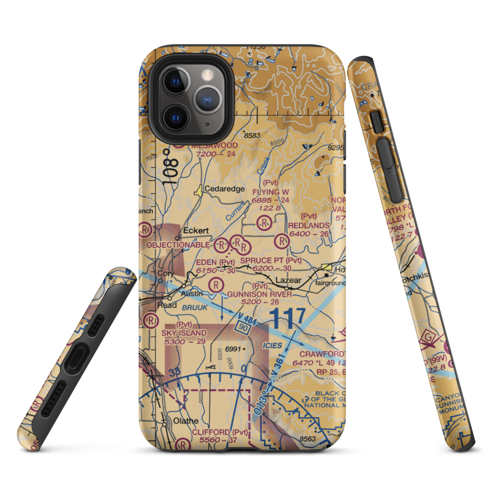 Shipman Ranch Airport (5CO1) VFR Sectional  Tough iPhone Case iPhone 11 Pro Max model shown
