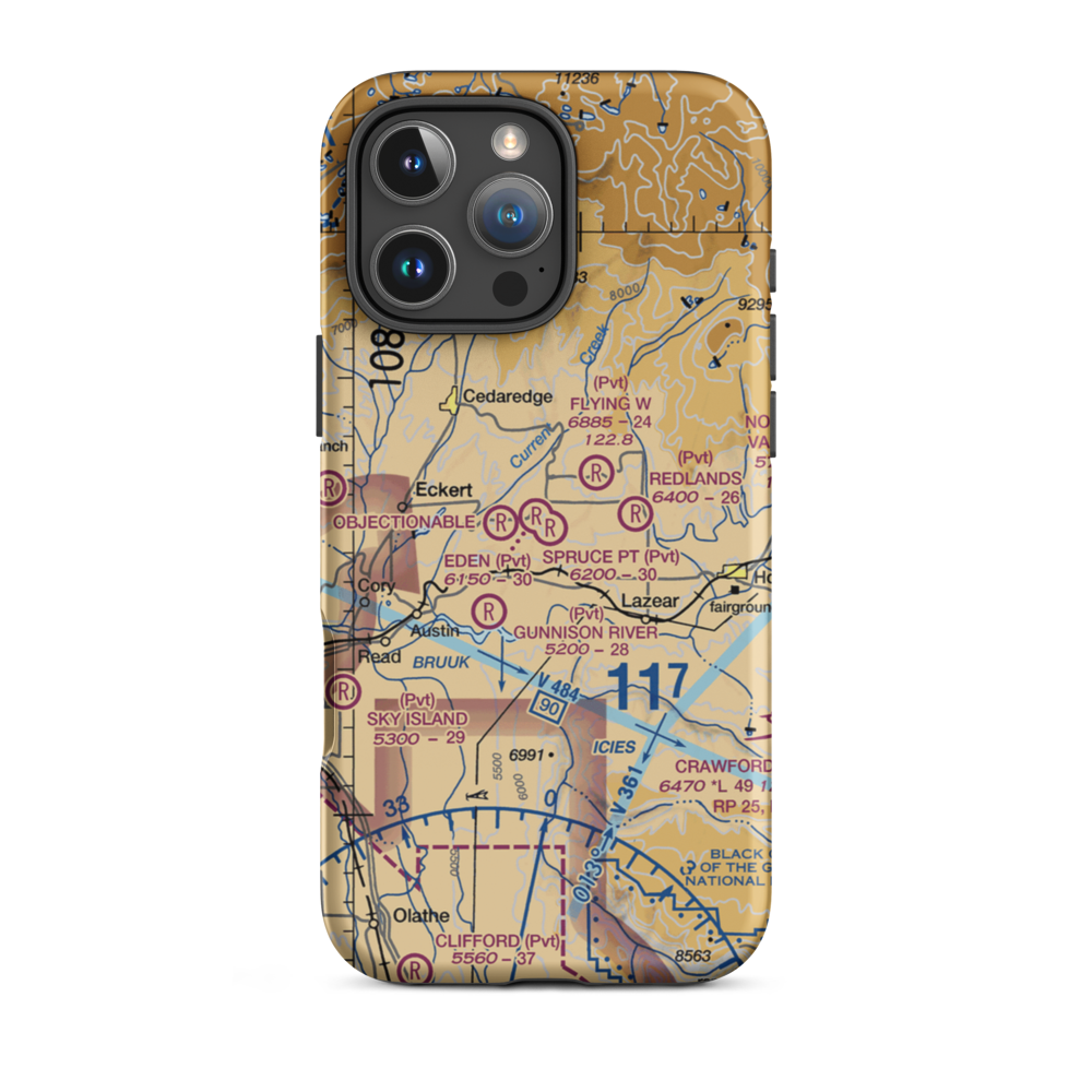 Shipman Ranch Airport (5CO1) VFR Sectional  Tough iPhone Case iPhone 16 Pro Max model shown