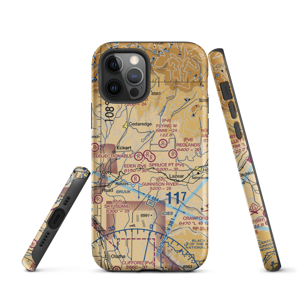 Shipman Ranch Airport (5CO1) VFR Sectional  Tough iPhone Case iPhone 12 Pro model shown