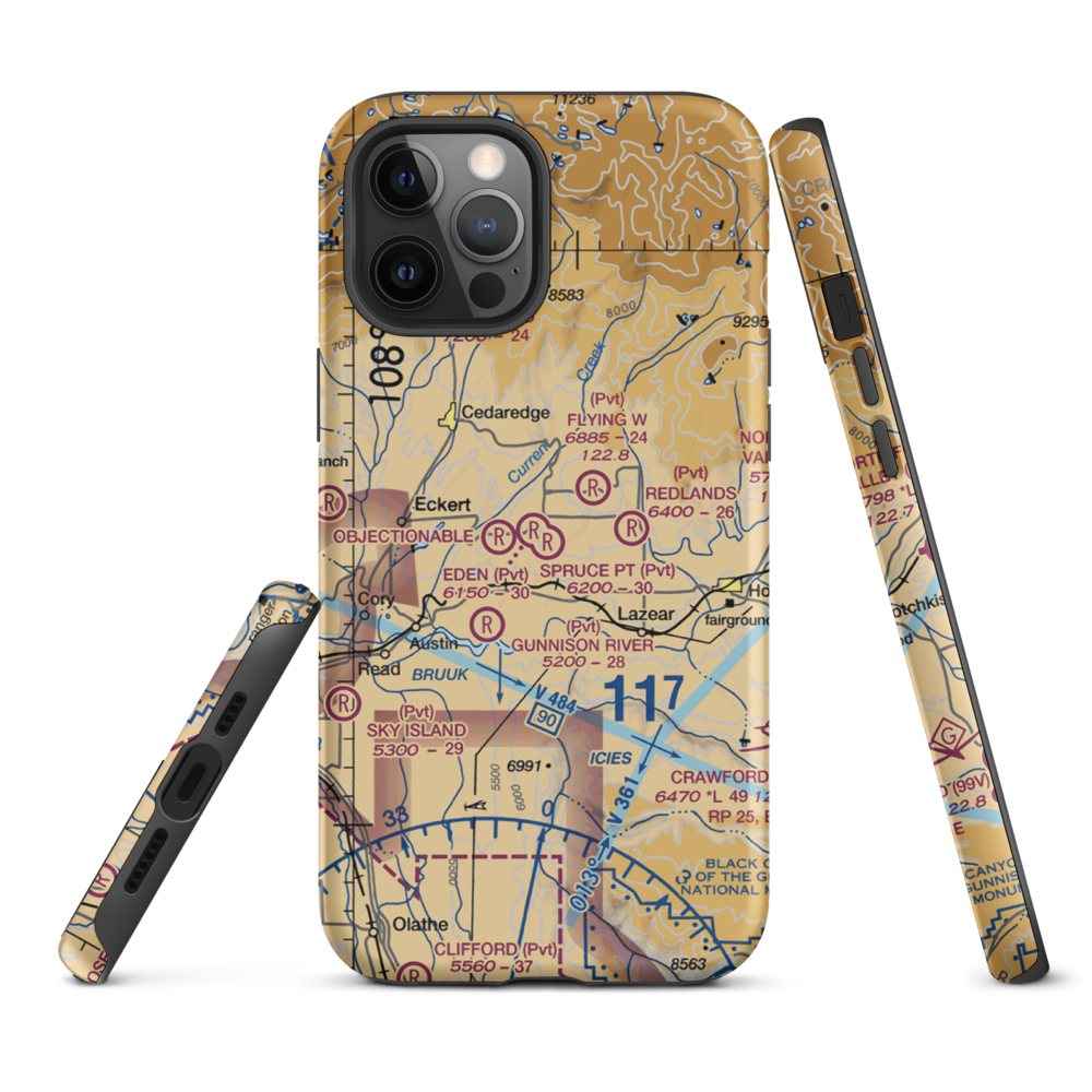 Shipman Ranch Airport (5CO1) VFR Sectional  Tough iPhone Case iPhone 12 Pro Max model shown