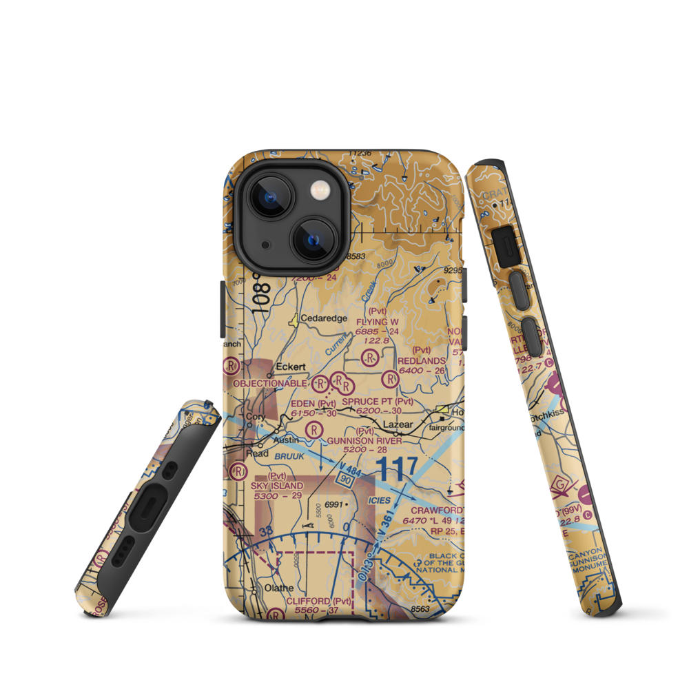 Shipman Ranch Airport (5CO1) VFR Sectional  Tough iPhone Case iPhone 13 mini model shown