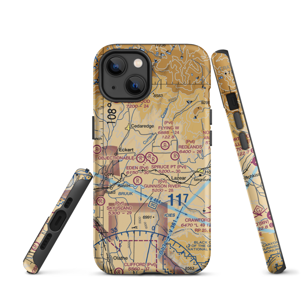 Shipman Ranch Airport (5CO1) VFR Sectional  Tough iPhone Case iPhone 13 model shown