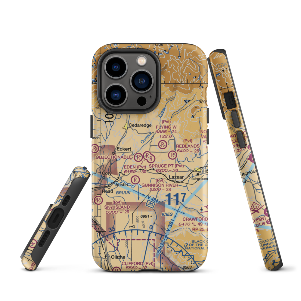 Shipman Ranch Airport (5CO1) VFR Sectional  Tough iPhone Case iPhone 13 Pro model shown