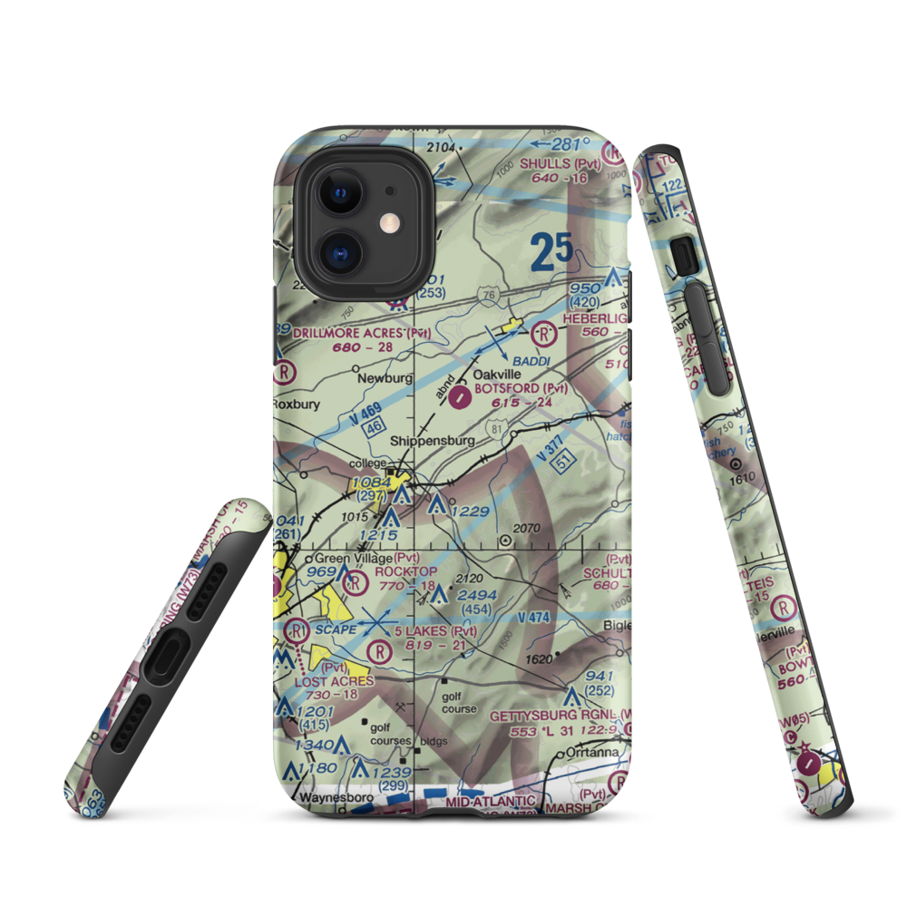 Shippensburg Airport (N42) VFR Sectional  Tough iPhone Case iPhone 11 model shown